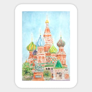 Moscow Saint Basils Cathedral watercolor Sticker